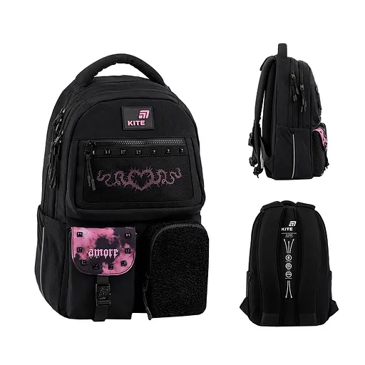 Рюкзак Kite Education teens 2587M Drama Queen Чорний (K26-2587M-2) - фото 2