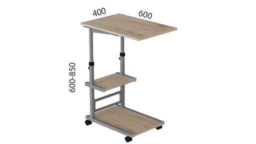 Стіл приставний Адан 62x40x60 метал Сірий ДСП Дуб Сан-Марино 16мм FRD-102499 - фото 3