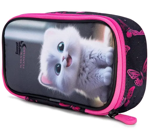 Пенал шкільний для дівчинки з Котиком м'який School Standard (PSS-117) - фото 4
