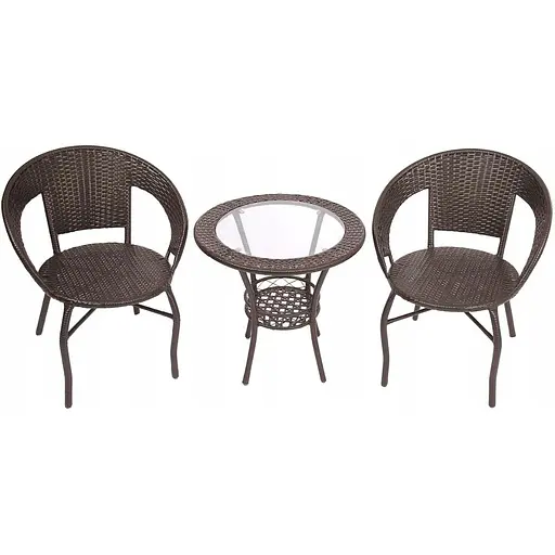 Набір садових меблів Jumi Saturn стіл та 2 стільці коричневий - фото 5