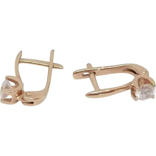 Золотые серьги Qvaliz с фианитами. С00688Р