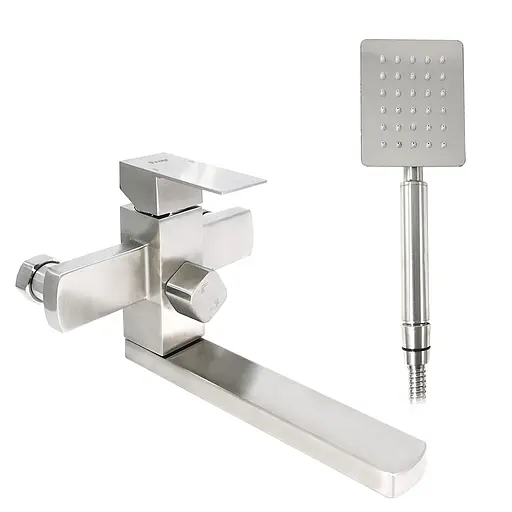 Смеситель для ванны короткий гусак Ø35 Frap 1/8 F32802 (H802) Нержавеющая сталь - фото 1