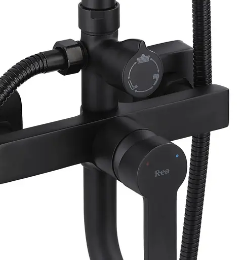 Душова система Rea Argus black з виливом REA-P2389, Чорний матовий - фото 5