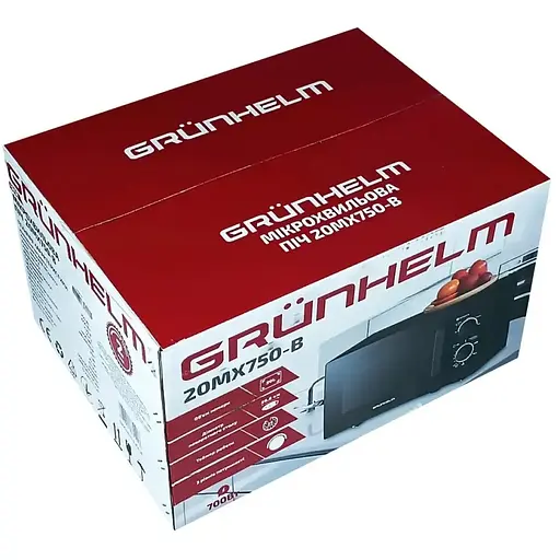 Мікрохвильова піч Grunhelm 20MX750-B 700 Вт 20 л чорна (138241) - фото 6
