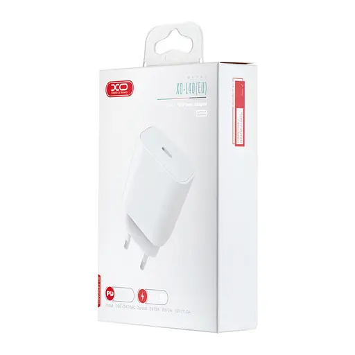 Сетевое зарядное устройство для XO L40 EU PD 18W Single port charge Белый - фото 2
