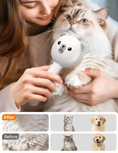 Парова щітка для кішок для кімнатних котів із кнопкою відпускання - фото 4