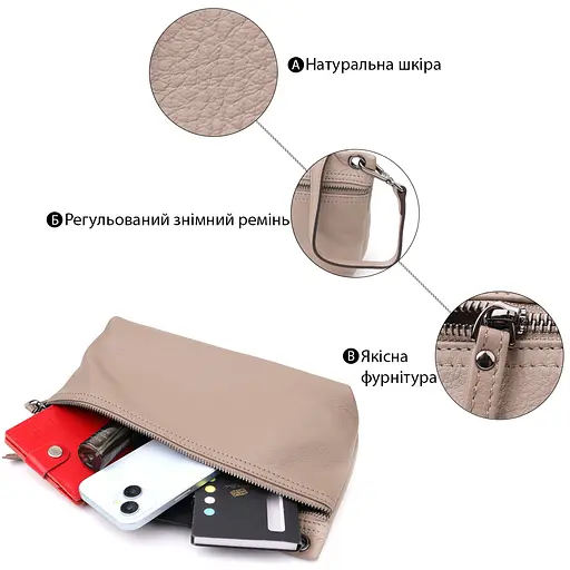 Женская сумка Vintage на плечо из натуральной кожи 24х17х8 см sum0027628 - фото 4