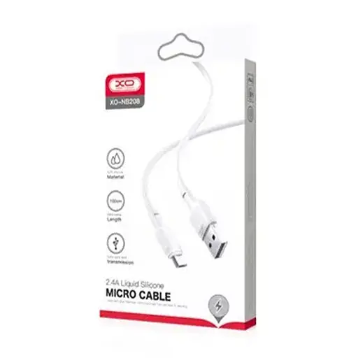 Кабель XO NB208 Liquid Silicone Data Lightning Cable Білий - фото 2