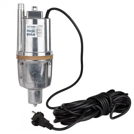 Насос вібраційний Wetron 0,25кВт H75м Q18л/хв Ø100мм 10м кабелю нижній забір 30412 - фото 1