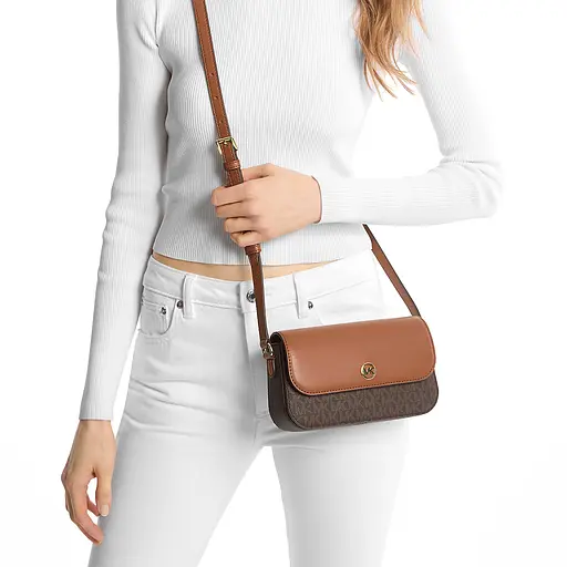Женская сумка MICHAEL KORS Jet Set Travel Small Logo Crossbody Bag (BROWN) - фото 3