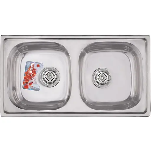 Мойка кухонная HAIBA 78x43 DOUBLE polish (HB0568) - фото 1