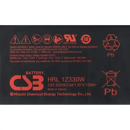 Акумулятор CSB AGM 12V (12V/100Ah/1200Wh) (HRL12330W) [112170] - фото 3