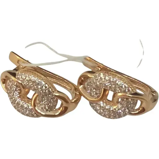 Золоті сережки Столична Ювелірна Фабрика з фіанітами. 110347