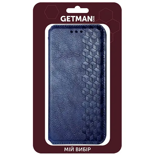 Кожаный чехол-книга Getman Cubic (PU) для Xiaomi Redmi 9 Синий - фото 5