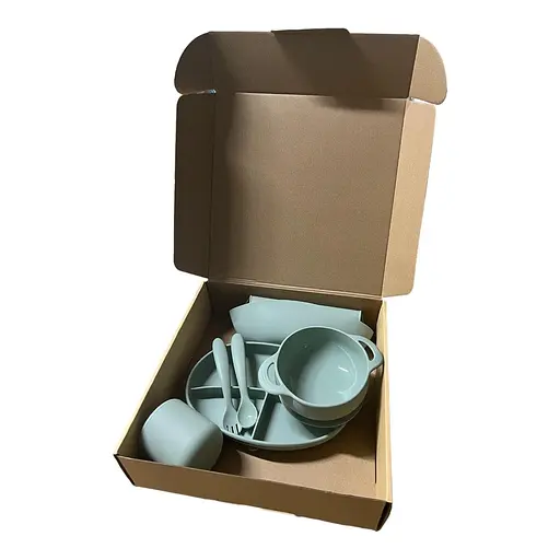 Набор силиконовой посуды для прикорма детей, 6 предметов, mint - фото 2