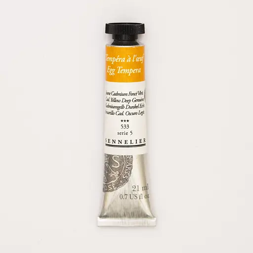 Фарба темперна Sennelier 21 мл, професійна, S5, Кадмій жовтий глибокий (Cadmium Yellow Deep)