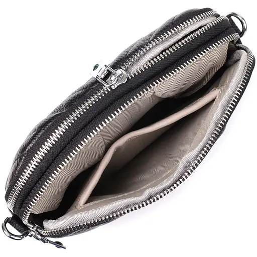 Сумка Vintage прошита треугольниками из натуральной кожи 22х13х6.5 см sum0027518 - фото 7