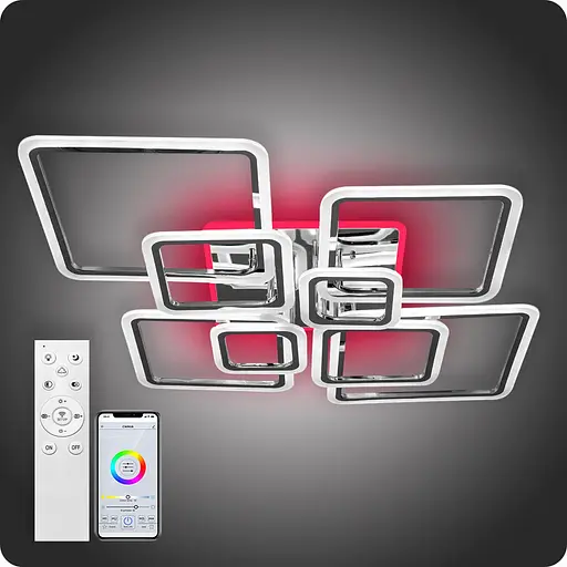 Люстра світлодіодна 517 Light 3color з пультом 224Вт Хром (01554) - фото 2