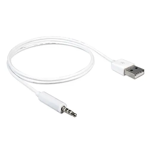 Кабель аудио USB для iPod Shuffle Jack 3.5mm M 4 pin -> USB AM, 1.0 м. белый - фото 3