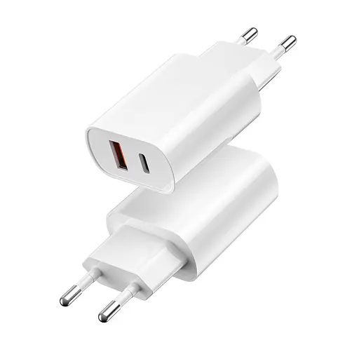 Сетевое зарядное устройство для Wiwu Wi-U002 Type C PD+QC Charger EU Plug Белый - фото 1