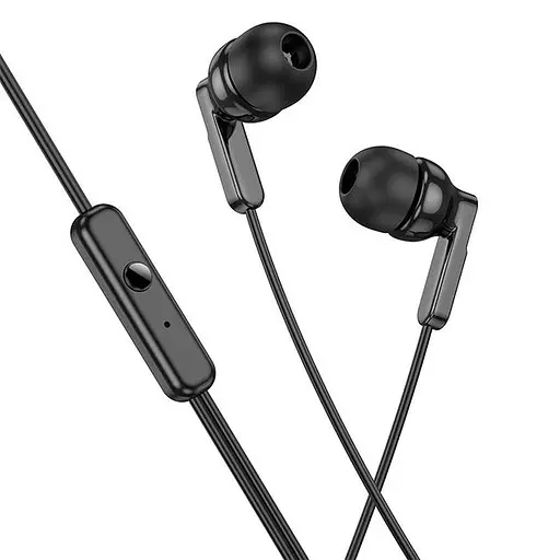 Дротові навушники Hoco M121 Bright universal earphones with microphone, 3.5mm, 1.2m, black - фото 3