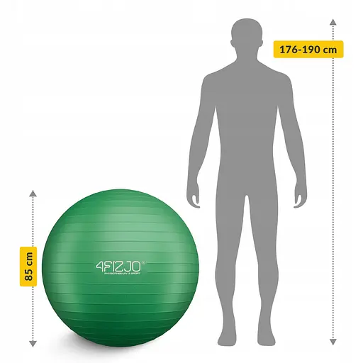 М'яч для фітнесу (фітбол) 4FIZJO 85 см Anti-Burst Green (P-5907739316394) - фото 4