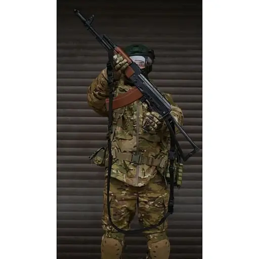 Ремінь Kiborg 3-точковий поліамідний для АК РПК Black (1000-k8018) - фото 7