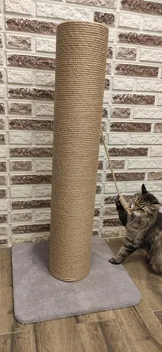 Когтеточка столбик на подставке (джут) 100*50*50 см Моко - фото 3