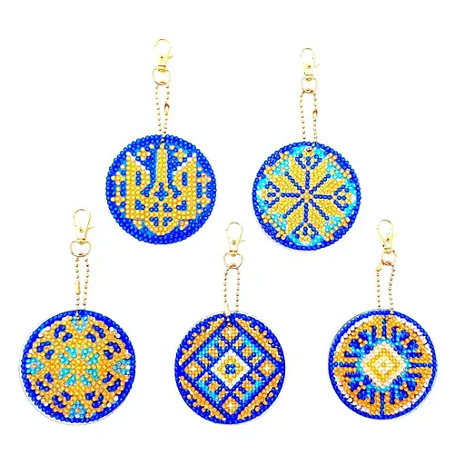 Набор брелков алмазная выкладка Украинские орнаменты ColorArt BR39, 5 штук - фото 1