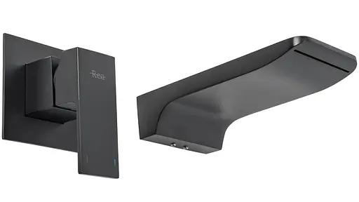 Смеситель для умывальника Rea Mason black черный настенный REA-B0690 Черный - фото 2