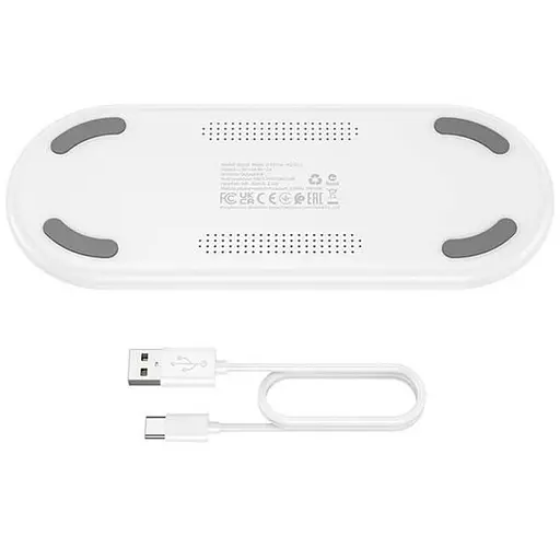 Бездротовий зарядний пристрій для 3 пристроїв Borofone BQ19 3-в-1 W15 білий - фото 3