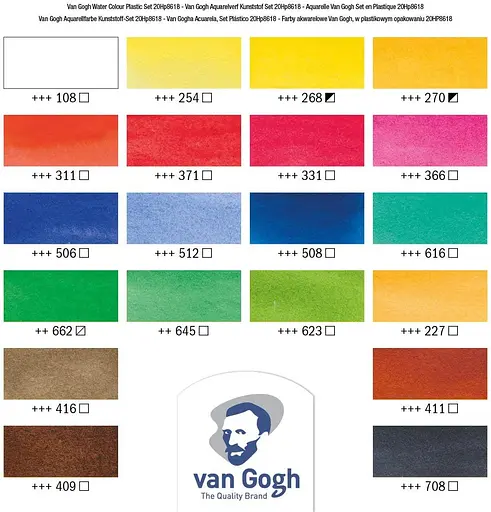 Набір акварельних фарб VAN GOGH 18 кювет+2х10 мл - фото 5