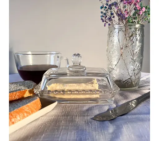 Стеклянная емкость для порционной подачи масла и паштетов маслянка, S&T 87087 - фото 2