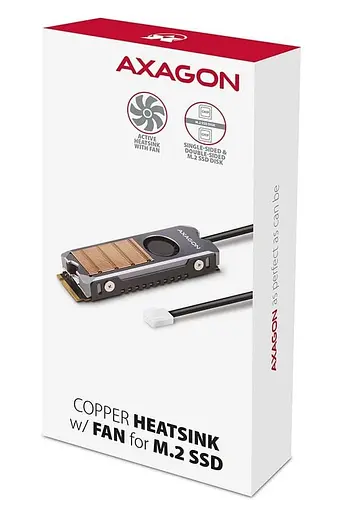 Радіатор з вентилятором для накопичувачів AXAGON CLR-M2FAN heatsink for M.2 SSD - фото 4