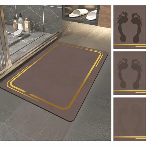Суперпоглощающий Диатомитовый Коврик Aquarius для ванной 40 х 60 см Коричневый Мрамор - фото 3
