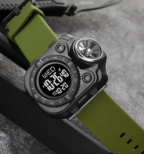 Наручний годинник з ліхтариком Skmei 2187 Army Green Black, 2187AGBK (18444) - фото 5