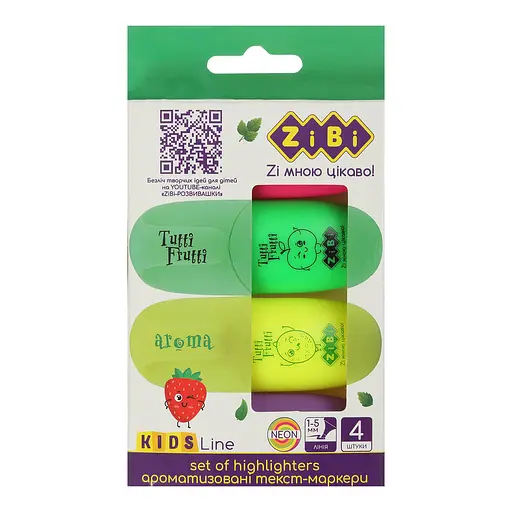 Набор текст-маркеров TUTTI-FRUTTI, 4 шт.