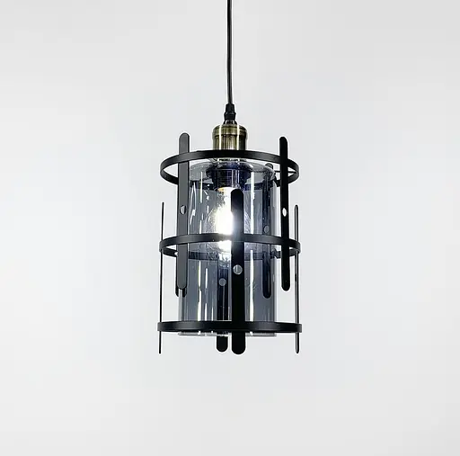 Вінтажний підвісний світильник у чорному каркасі Line.F Колір плафона Графітовий - фото 8