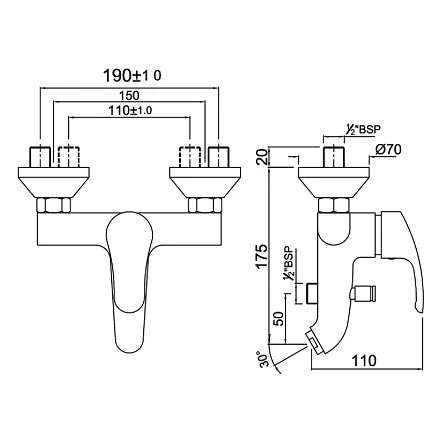 Змішувач для ванни Jaquar Eko EKO-CHR-33119 Хром - фото 2