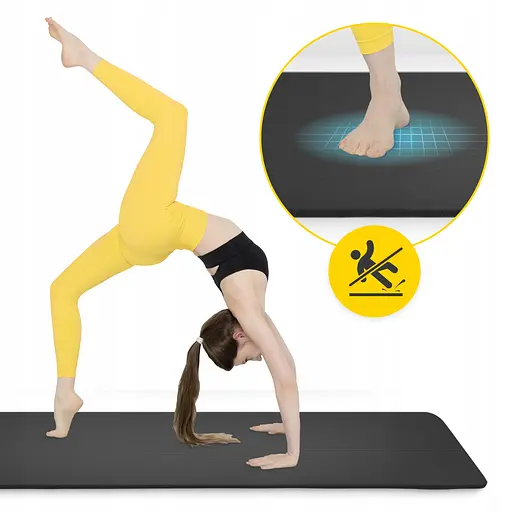 Коврик (мат) спортивный 4FIZJO NBR 190 x 100 x 1.5 см для йоги и фитнеса Black (P-5905973407120) - фото 3