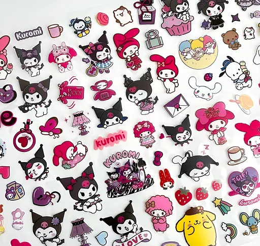 Рулон з 3D наліпками Куромі та Мелоді різні кольори (25-CYSS02) - фото 2