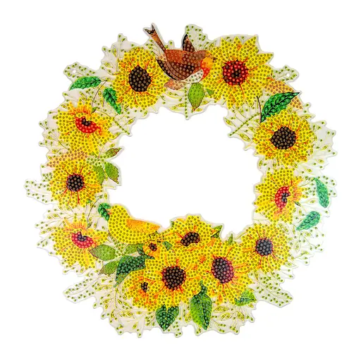 Алмазна мозаїка Strateg ПРЕМІУМ Вінчик із соняшників підвісний розміром 30х30 см (HHE26387) - фото 1