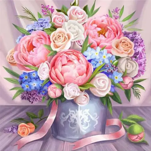 Алмазная мозаика Чарівний діамант Букет удовольствия со стразами на подрамнике 30 x 30 см