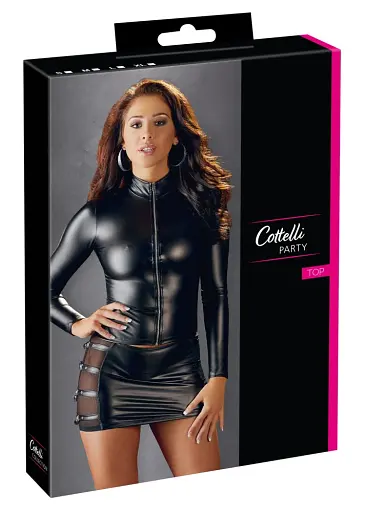 Топ Cottelli Party Long Sleeve Zip, L (чорний) - фото 6