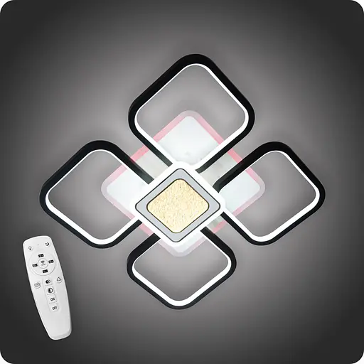 Люстра світлодіодна 517 Light 3color з пультом 95Вт Чорний (01889) - фото 1