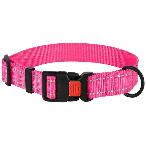 Нашийник для собак Barksi Active світловідбивний пластиковий фастекс 25-33х1.6 см рожевий - фото 1