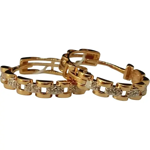 Золоті сережки Столична Ювелірна Фабрика з фіанітами. 111014