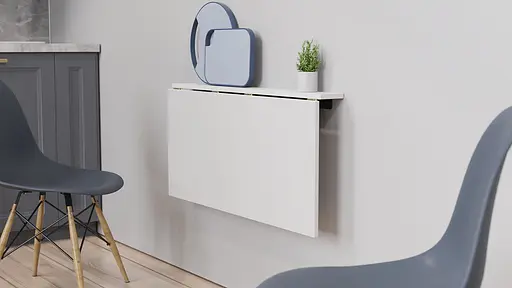 Обідній стіл-трансформер Ніка стіновий Ferrum-decor 420x900x500 Чорний метал ДСП Білий 16 мм (FRD-105164) - фото 8