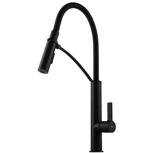 Змішувач для кухні TOPAZ MODERNO TMD 8818-H23-BL чорний матовий з лійкою душем - фото 3