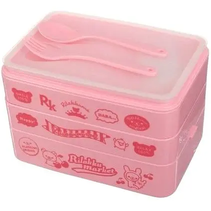 Ланч-бокс детский Laprida, розовый, 4 секции, с ручкой, ложкой и вилкой 2000 мл (61-181-076) - фото 2